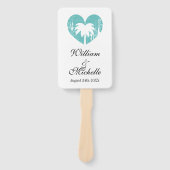 Elegantes Hochzeitsfeierprogramm am Strand Fächer (Vorderseite)