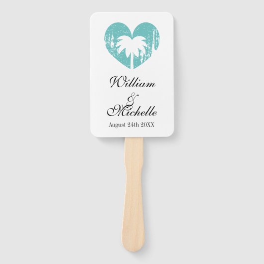 Elegantes Hochzeitsfeierprogramm am Strand Fächer (Vorderseite)