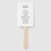 Elegantes Hochzeitsfeierprogramm am Strand Fächer (Rückseite)