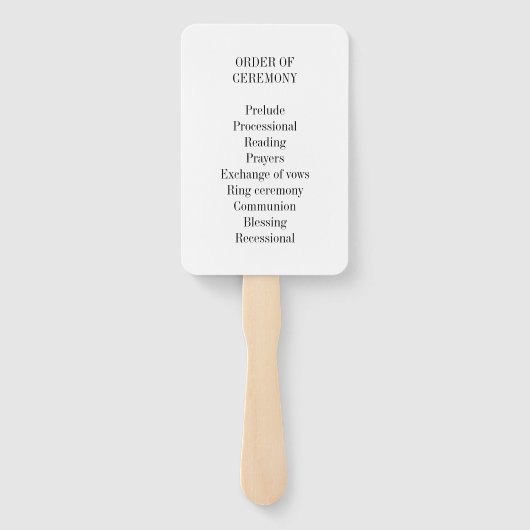 Elegantes Hochzeitsfeierprogramm am Strand Fächer (Rückseite)