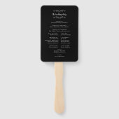 Elegantes Hochzeitsfeierprogramm Schwarz Fächer (Rückseite)