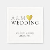 elegantes Hochzeitsfest-Empfang-Party mit Monogram Serviette (Vorderseite)