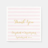 Elegantes Hochzeitsfest Party Rosa Imitate Gold Pa Serviette (Vorderseite)