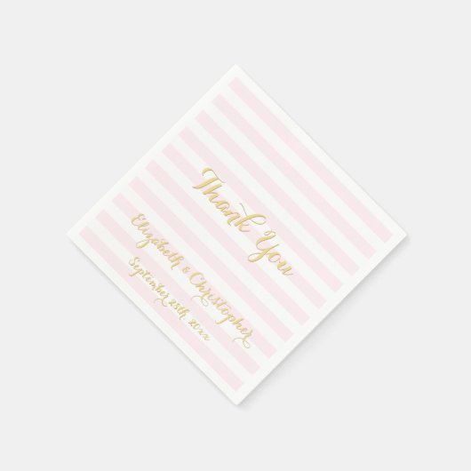 Elegantes Hochzeitsfest Party Rosa Imitate Gold Pa Serviette (Ecke)