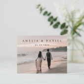 Elegantes Hochzeitsfest Save the Date Foto Postkarte (Stehend Vorderseite)