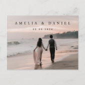 Elegantes Hochzeitsfest Save the Date Foto Postkarte (Vorderseite)