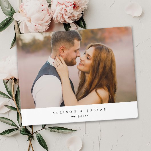 Elegantes Hochzeitsfoto Gästebuch