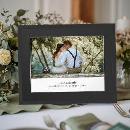 Elegantes Hochzeitsfoto mit Liebeszitat Poster
