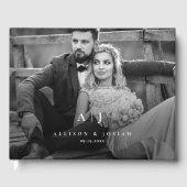 Elegantes Hochzeitsfoto-Monogramm Gästebuch (Vorderseite)