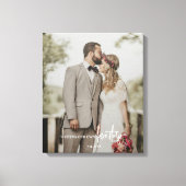 Elegantes Hochzeitsfoto-Script Leinwanddruck (Vorderseite)