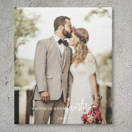 Elegantes Hochzeitsfoto-Script Leinwanddruck
