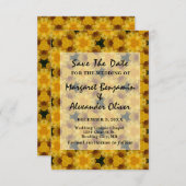 Elegantes Hochzeitsgelbes Blumenmuster - kundenspe Save The Date (Vorne/Hinten)