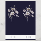 Elegantes Hochzeitsgericht Aquarell Dunkle Marine  (Rückseite)