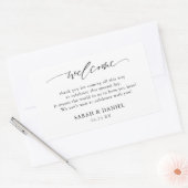 Elegantes Hochzeitsgeschenk Begrüßungskorb Rechteckiger Aufkleber (Umschlag)