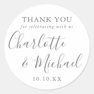 Elegantes Hochzeitsgeschenk Dankeschön Runder Aufkleber