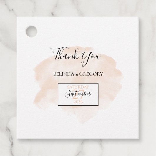 Elegantes Hochzeitsgeschenk Geschenkanhänger (Vorderseite)