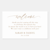Elegantes Hochzeitsgeschenk Gold Wedding Welcome B Rechteckiger Aufkleber (Vorderseite)