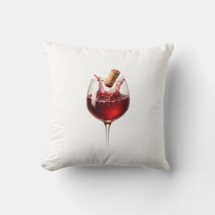 Elegantes Hochzeitsgeschenk mit Wein-Splash 'Love  Kissen