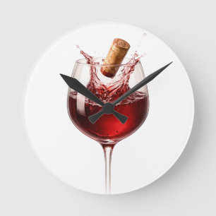 Elegantes Hochzeitsgeschenk mit Wein-Splash Love U Runde Wanduhr