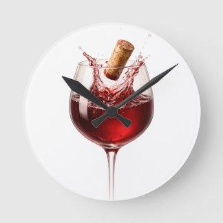 Elegantes Hochzeitsgeschenk mit Wein-Splash Love U Runde Wanduhr
