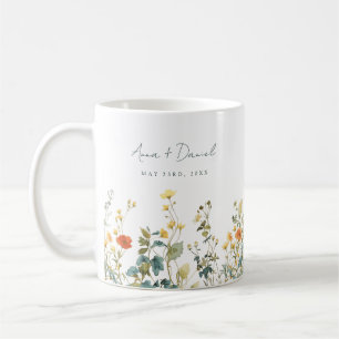 Elegantes Hochzeitsgeschenk mit Wildblumen Kaffeetasse