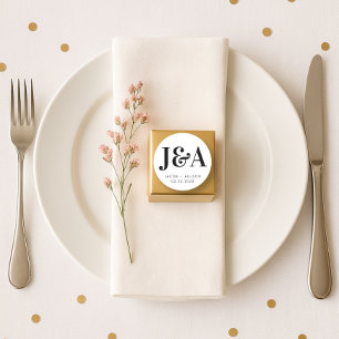 elegantes Hochzeitsgeschenk Runder Aufkleber