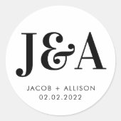 elegantes Hochzeitsgeschenk Runder Aufkleber (Vorderseite)