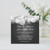 Elegantes Hochzeitsglühen und Sparkassenschwarz Einladung (Stehend Vorderseite)