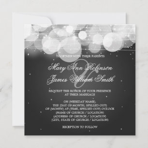 Elegantes Hochzeitsglühen und Sparkassenschwarz Einladung