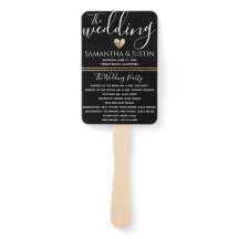 Elegantes Hochzeitsgold und Schwarzes Set von Fans