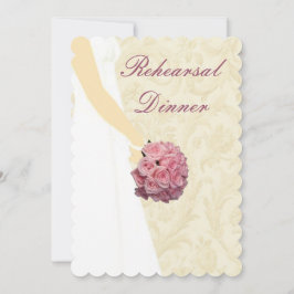 Elegantes Hochzeitsgown Probe Dinner Einladung