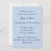 Elegantes Hochzeitsgown Probe Dinner Einladung (Rückseite)