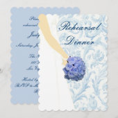 Elegantes Hochzeitsgown Probe Dinner Einladung (Vorne/Hinten)