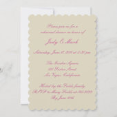 Elegantes Hochzeitsgown Probe Dinner Einladung (Rückseite)