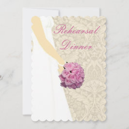 Elegantes Hochzeitsgown Probe Dinner Einladung