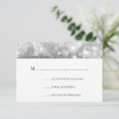 Elegantes Hochzeitshalber-UAWG Silber-Lichter RSVP Karte (Stehend Vorderseite)