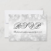 Elegantes Hochzeitshalber-UAWG Silber-Lichter RSVP Karte (Rückseite)