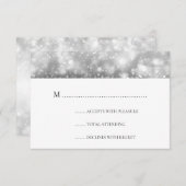 Elegantes Hochzeitshalber-UAWG Silber-Lichter RSVP Karte (Vorne/Hinten)