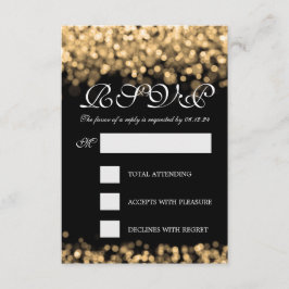 Elegantes Hochzeitsheim UAWG Gold Lights RSVP Karte