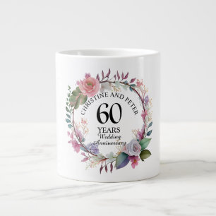 Elegantes Hochzeitsjubiläum (60) Floral Jahresjubi Jumbo-Tasse