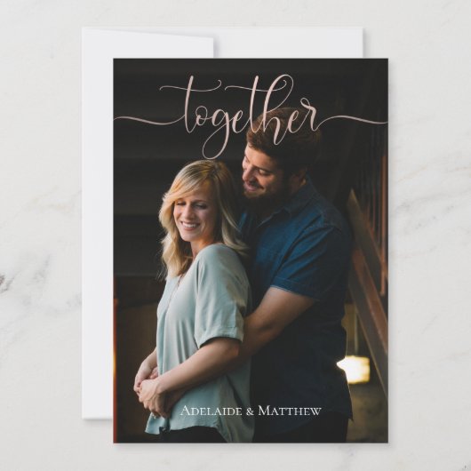 Elegantes Hochzeitskalligraphieangebot Einfach Einladung (Rückseite)