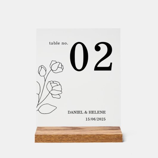 Elegantes Hochzeitskarte Akryllisches Zeichen für Acrylschild (Vorderseite)