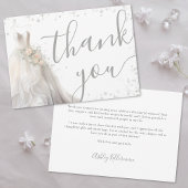 Elegantes Hochzeitskleid-Brautparty Dankeskarte