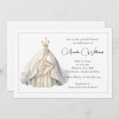 Elegantes Hochzeitskleid-Brautparty Einladung (Vorne/Hinten)