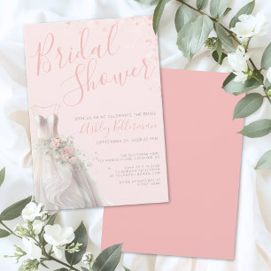 Elegantes Hochzeitskleid Brautparty Einladung