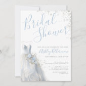 Elegantes Hochzeitskleid-Brautparty Einladung (Vorderseite)