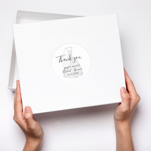 Elegantes Hochzeitskleid Brautparty nach Maß Runder Aufkleber