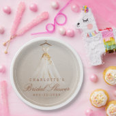 Elegantes Hochzeitskleid-Brautparty Pappteller (Party)