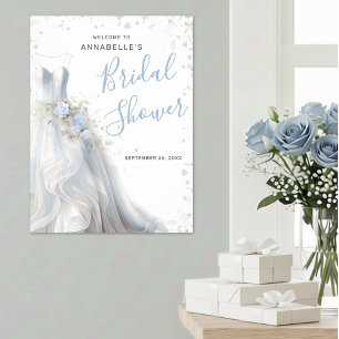 Elegantes Hochzeitskleid Brautparty Willkommenssch Poster