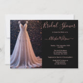 Elegantes Hochzeitskleid Bridal Dusche Einladung (Vorderseite)